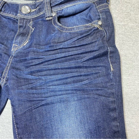 Grace In LA Skinny Jeans Women 9/28 Blue Embellished Skinny Textured Faded Denim - Picture 5 of 16